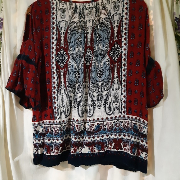 Forbidden Los Angeles Boho Cold Shoulder Size L - Picture 1 of 5